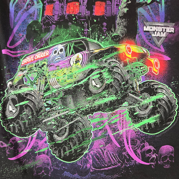 Men’s Vintage Grave Digger Race Team Monster Truck Shirt Small – 90s/2000s - Picture 7 of 8